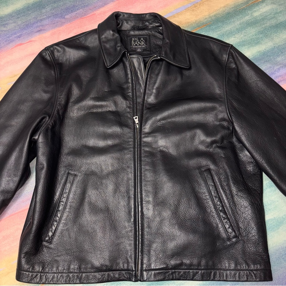 Jos. A. Bank Black Leather Jacket